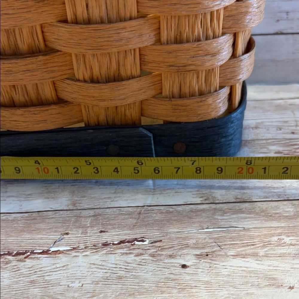Signed 2005 vinyl Woven Basket Blue Stripes